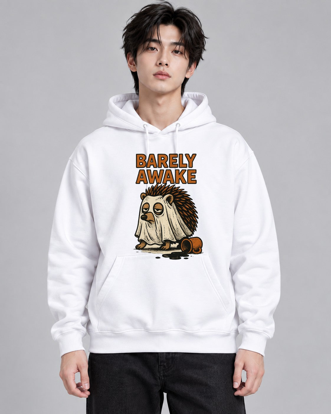 Barely Awake Hedgehog - White