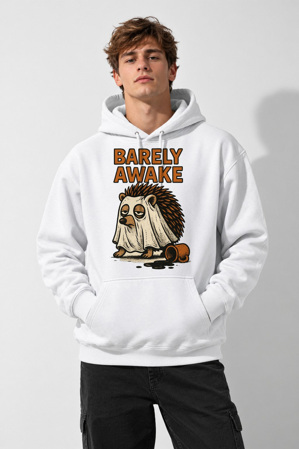 Barely Awake Hedgehog - White