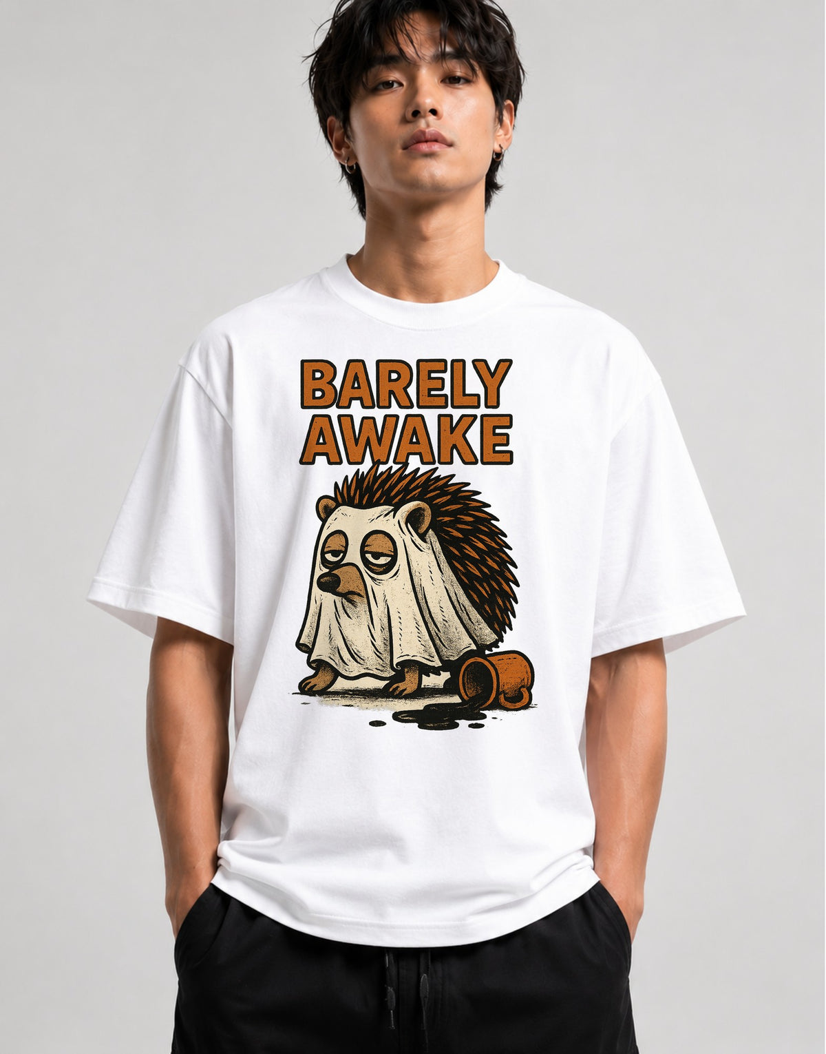 Barely Awake Hedgehog - White