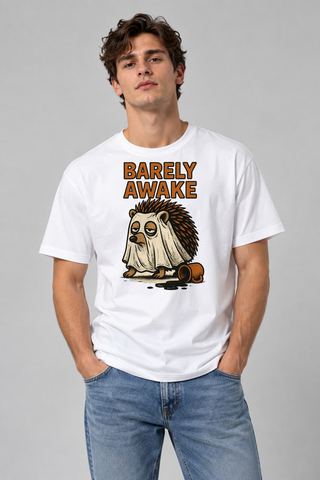 Barely Awake Hedgehog - White