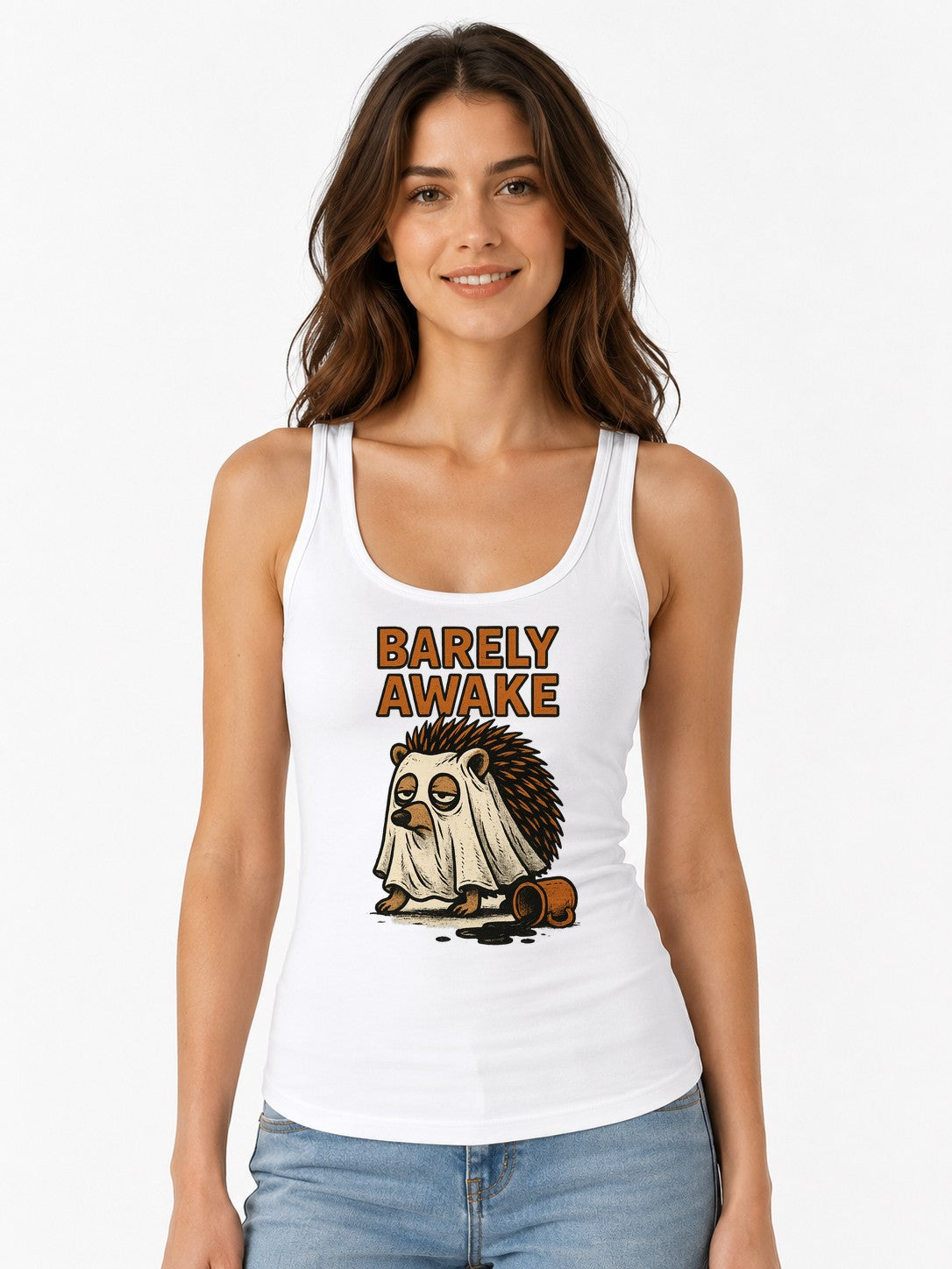 Barely Awake Hedgehog - White