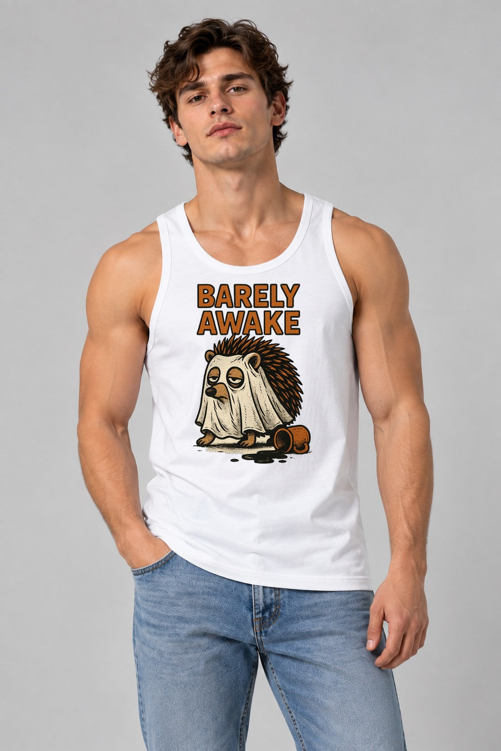 Barely Awake Hedgehog - White