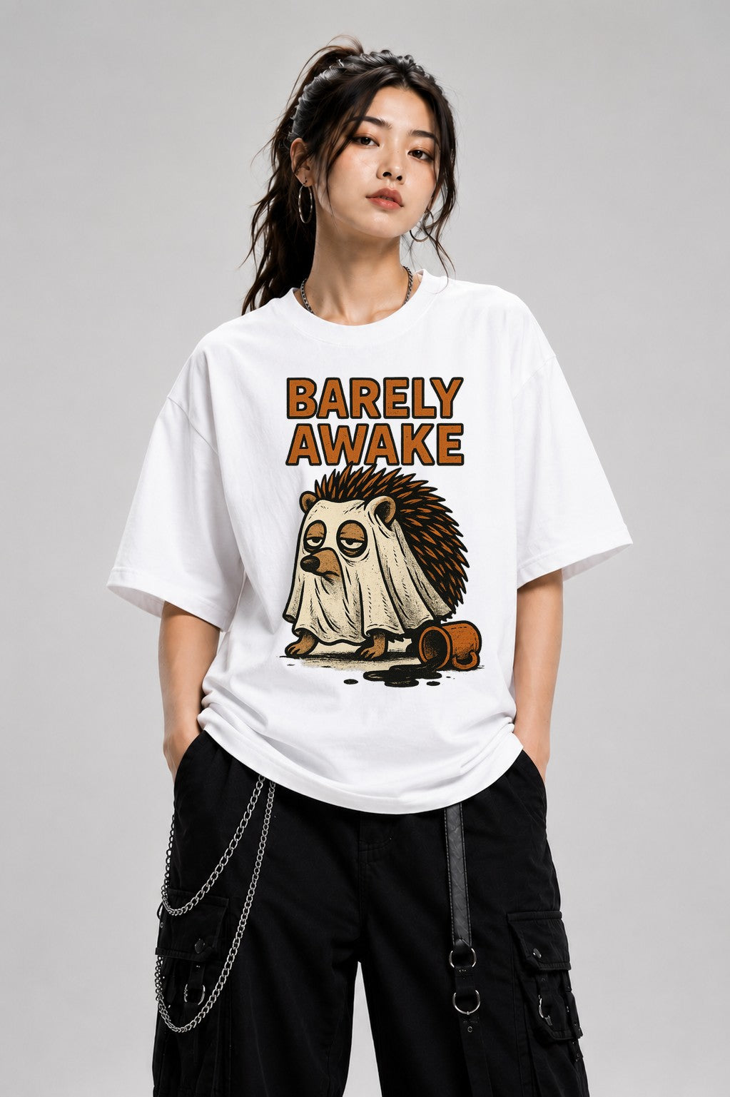 Barely Awake Hedgehog - White