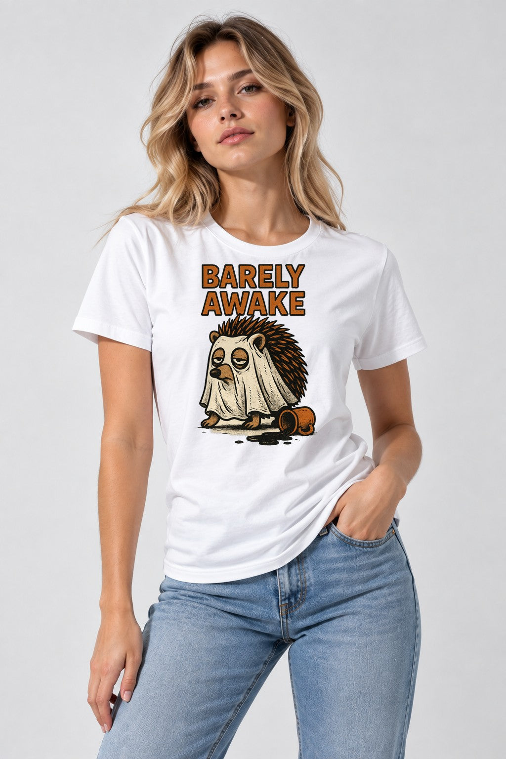 Barely Awake Hedgehog - White