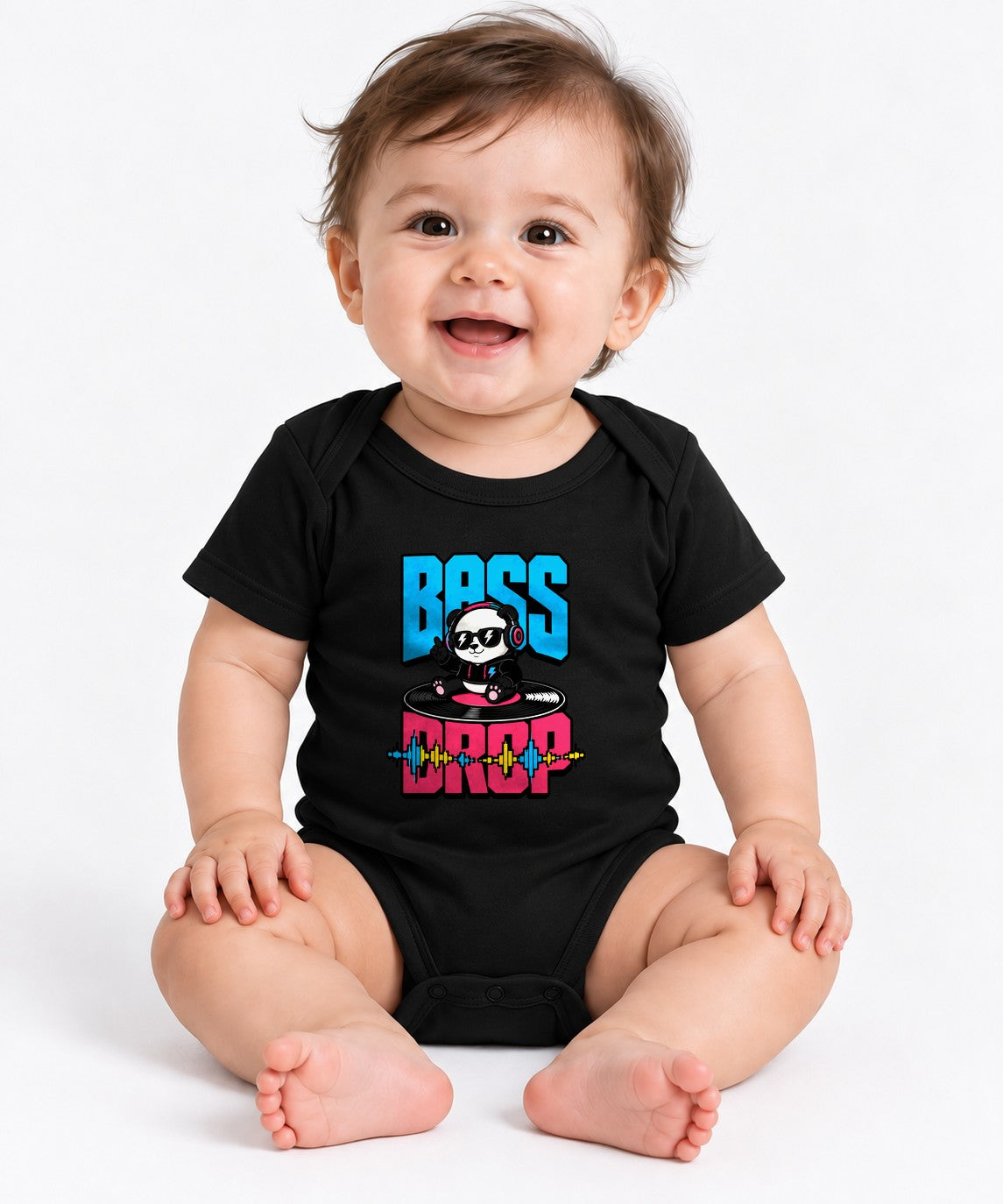 Bass Drop Panda DJ Shirt - Music Lover Graphic Tee - Black