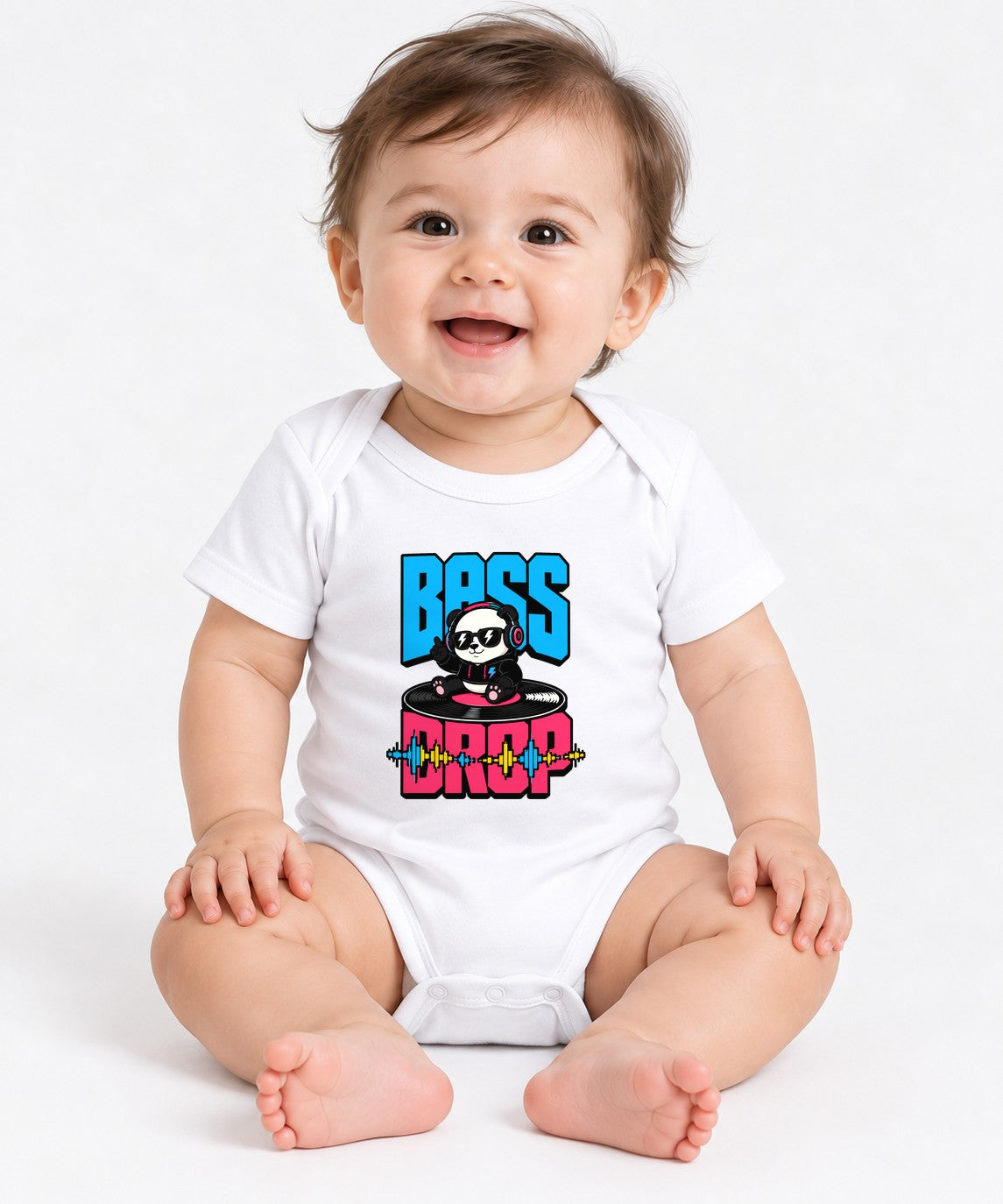 Bass Drop Panda DJ Shirt - Music Lover Graphic Tee - White