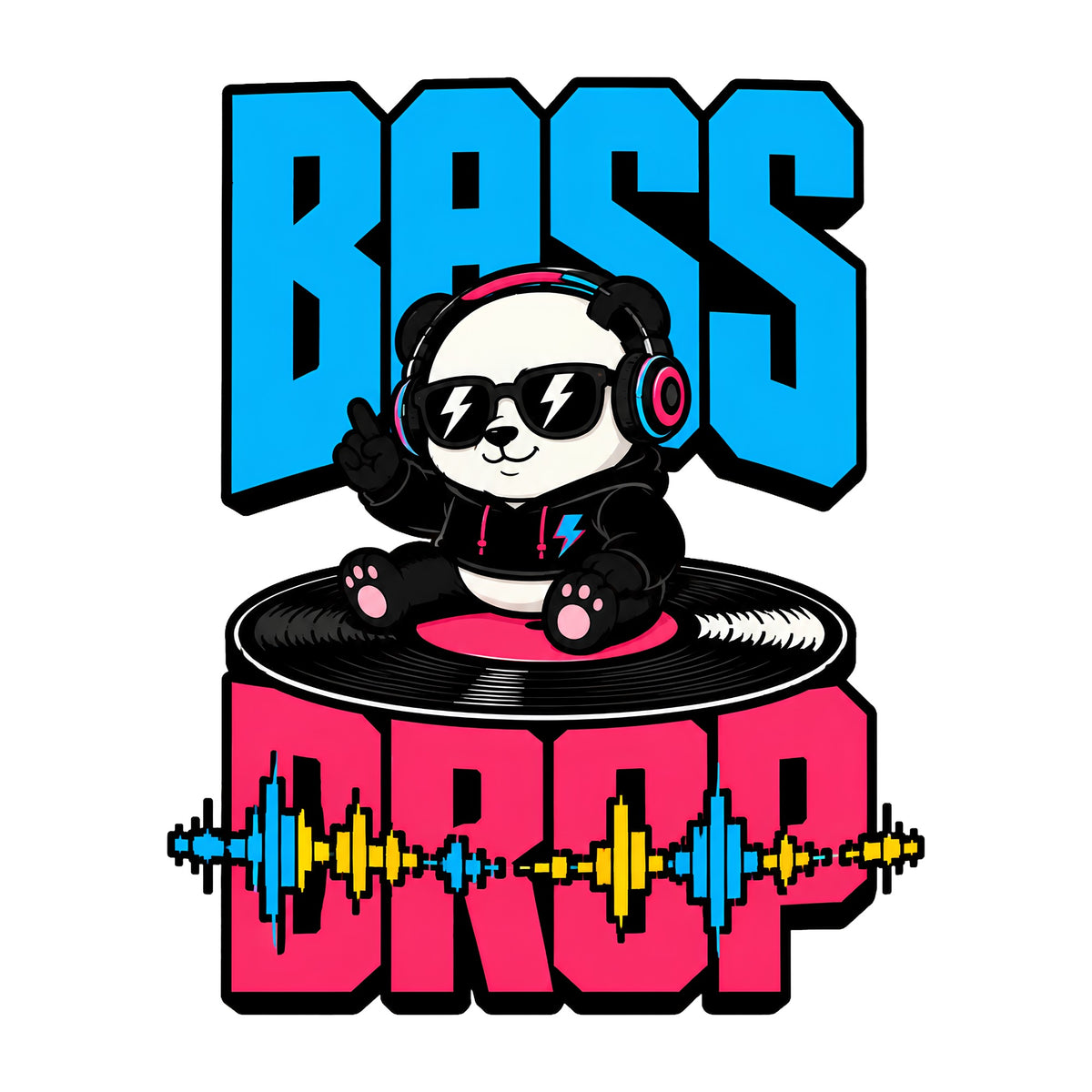 Bass Drop Panda DJ Shirt - Music Lover Graphic Tee