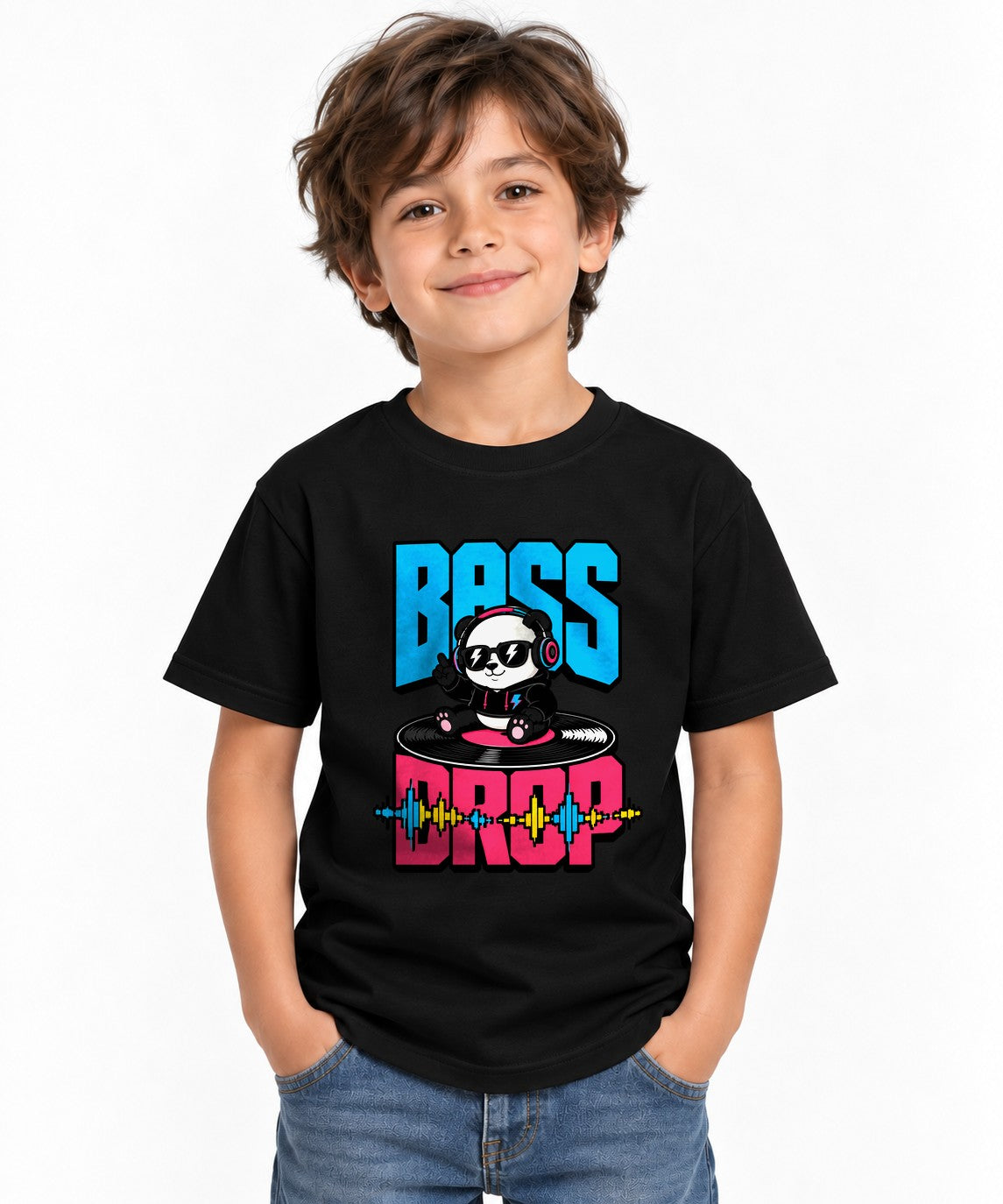 Bass Drop Panda DJ Shirt - Music Lover Graphic Tee - Black