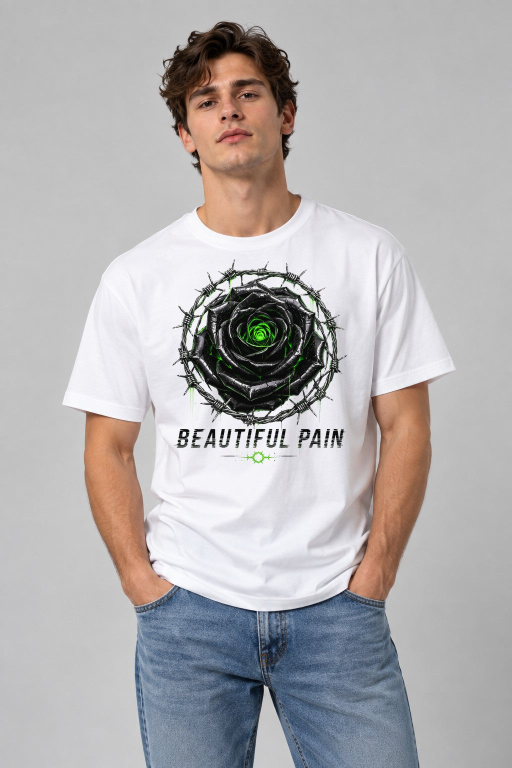 Beautiful Pain Rose - White
