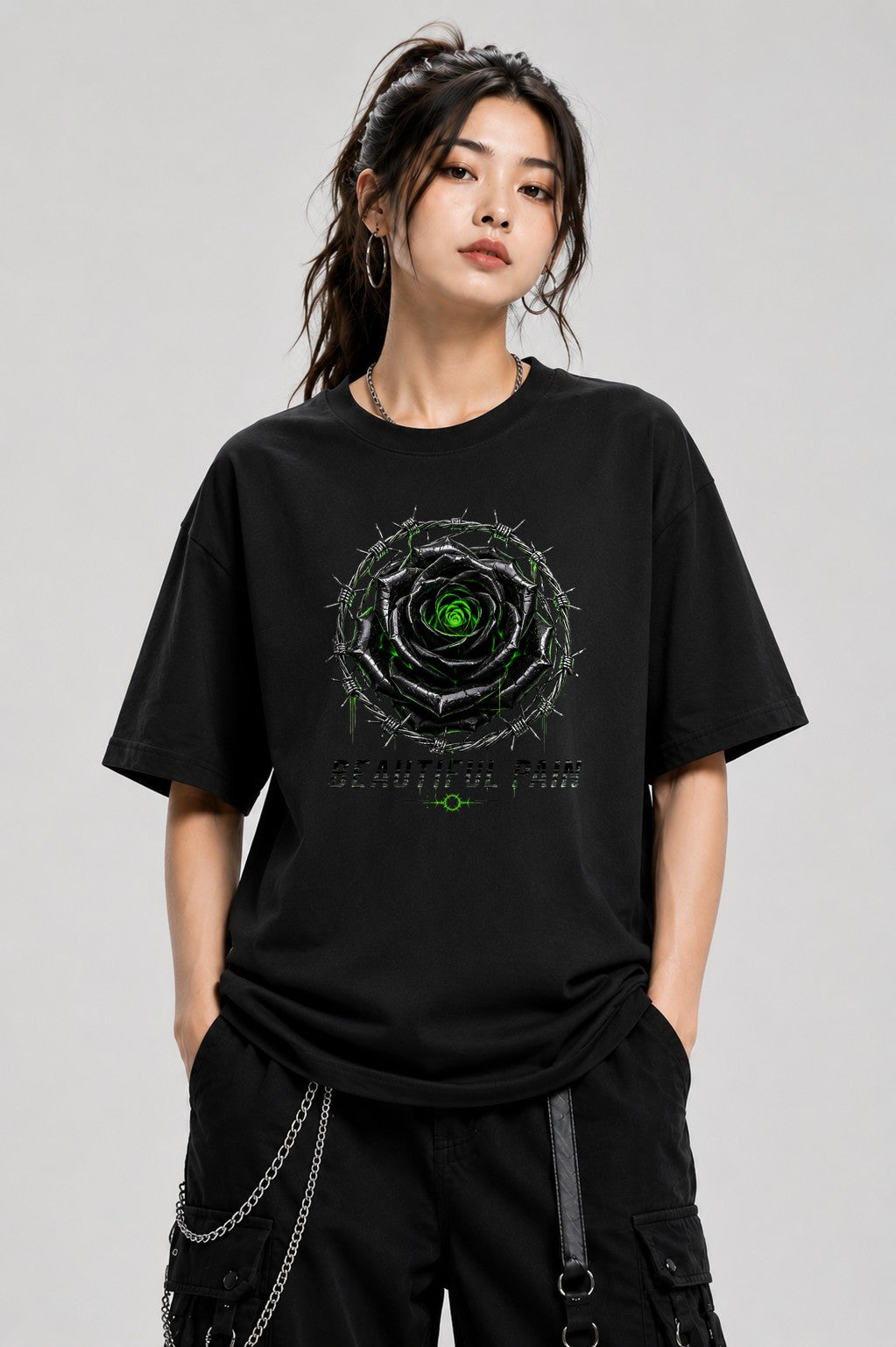 Beautiful Pain Rose - Black