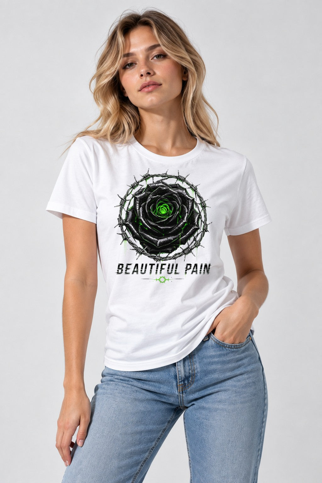 Beautiful Pain Rose - White