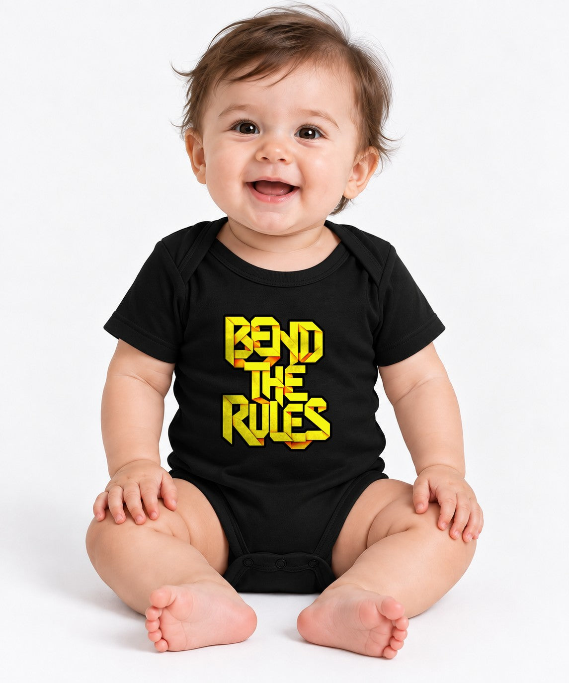 Bend The Rules Graphic Tee - Bold 3D Typography Street Style - Black