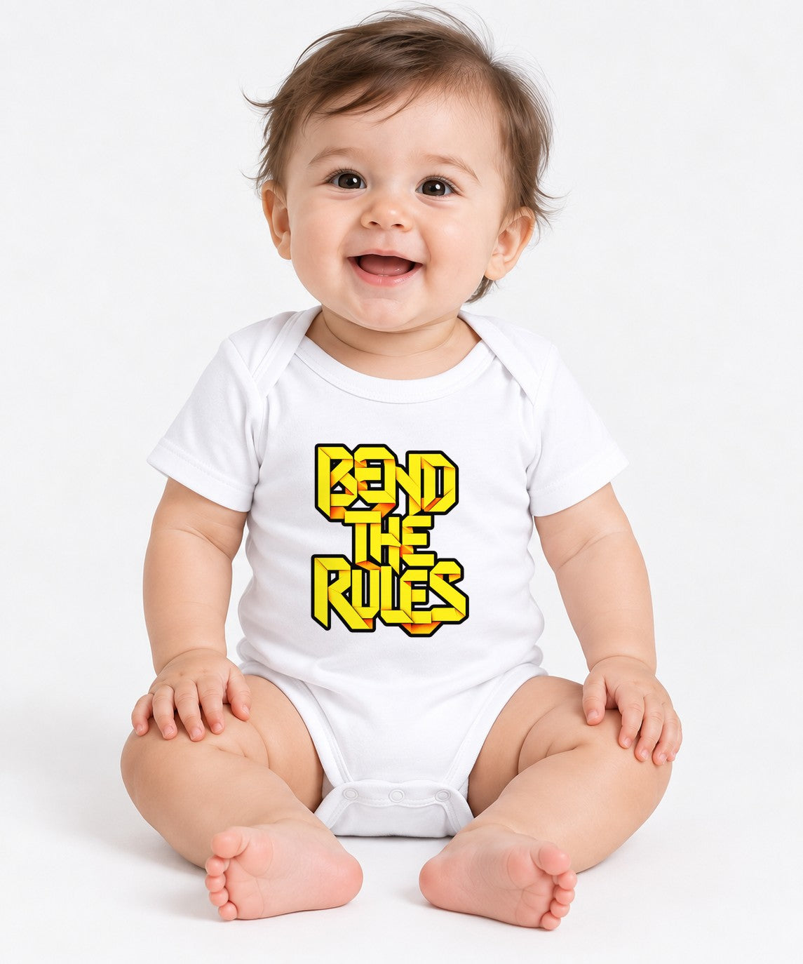 Bend The Rules Graphic Tee - Bold 3D Typography Street Style - White