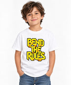 Bend The Rules Graphic Tee - Bold 3D Typography Street Style - White
