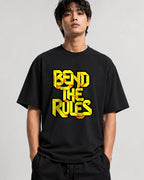 Bend The Rules Graphic Tee - Bold 3D Typography Street Style - Black