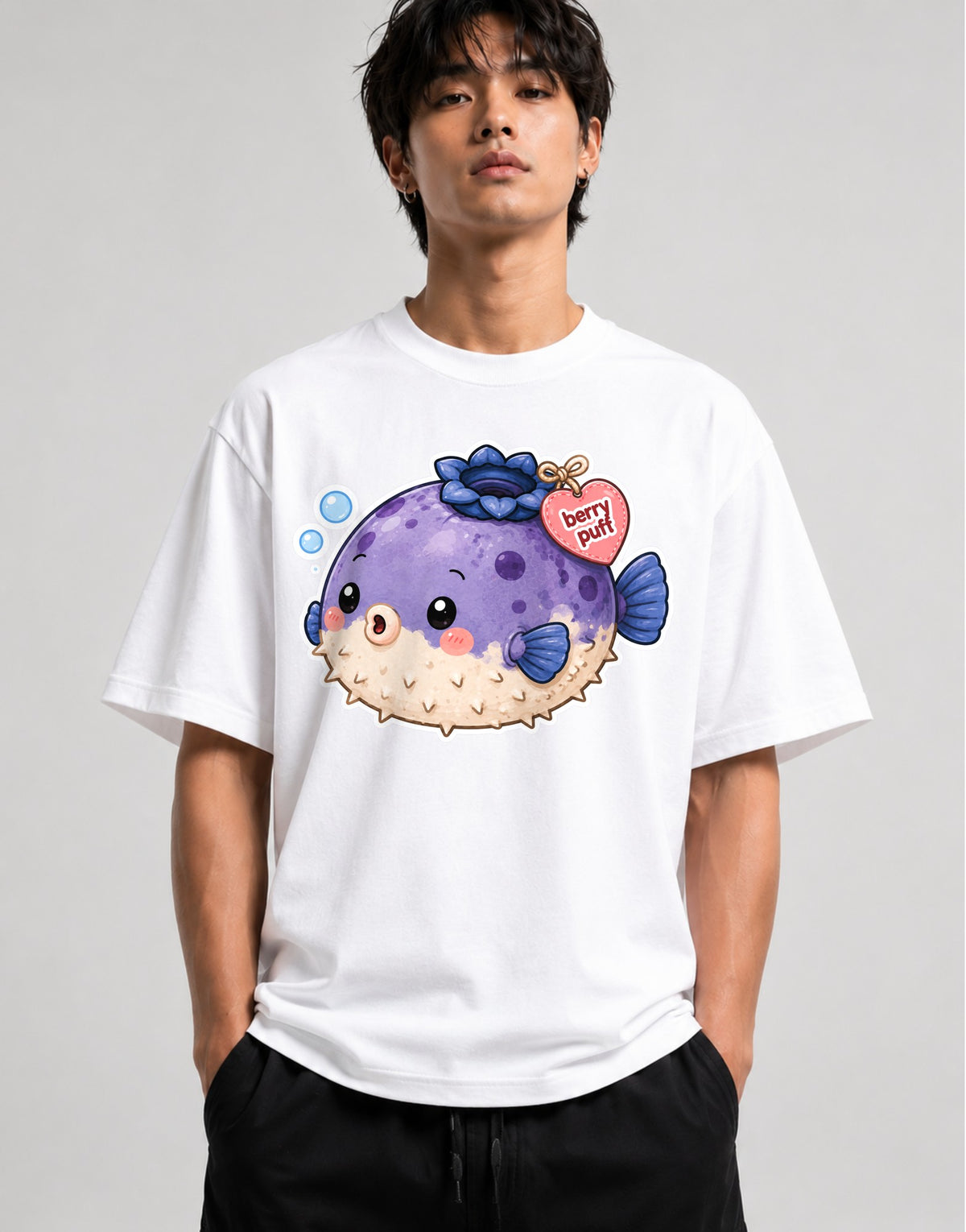 Berry Puff Blowfish - White
