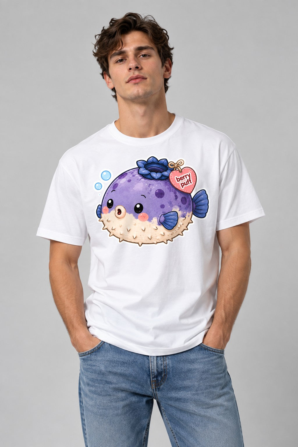 Berry Puff Blowfish - White
