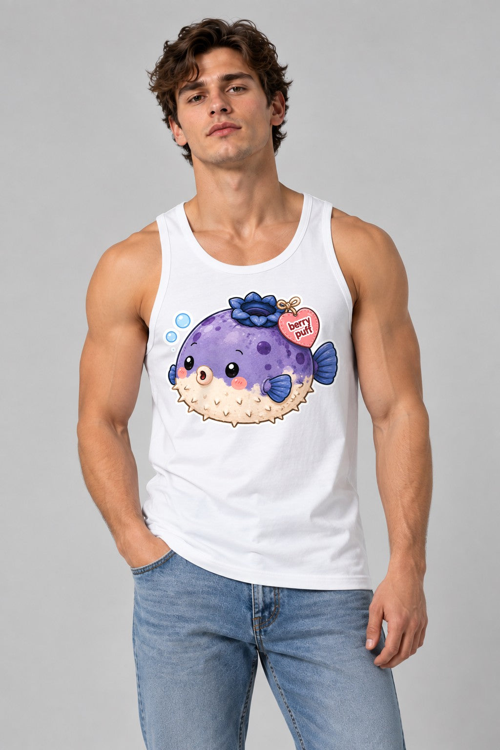 Berry Puff Blowfish - White