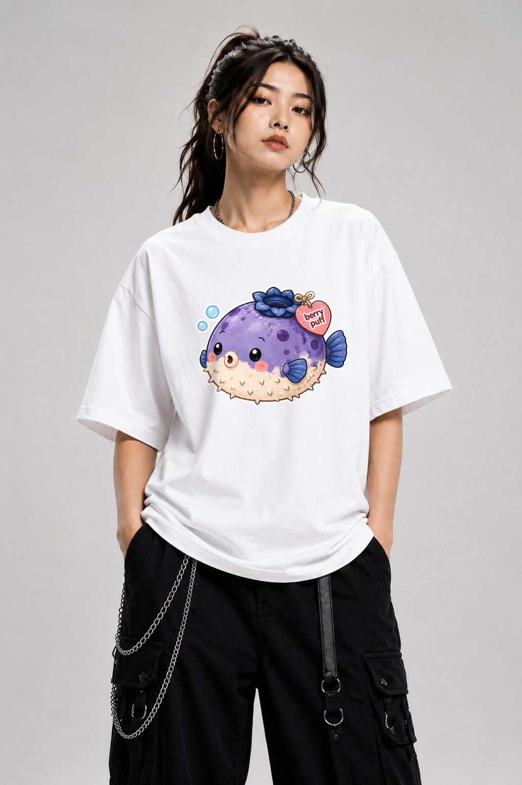 Berry Puff Blowfish - White