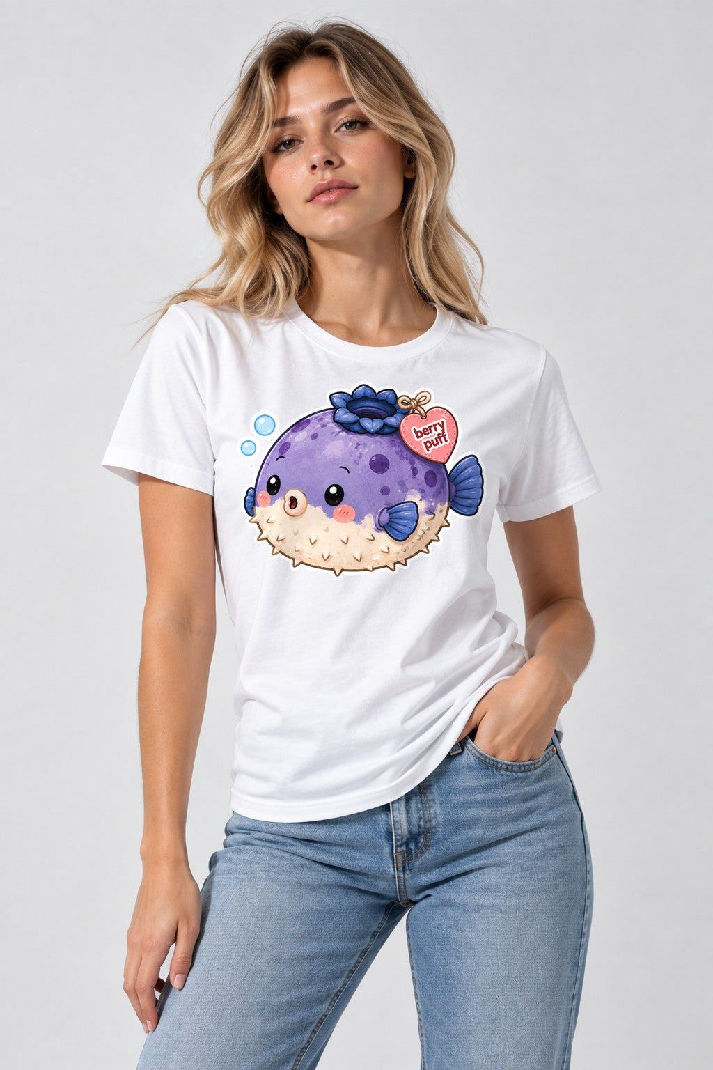 Berry Puff Blowfish - White