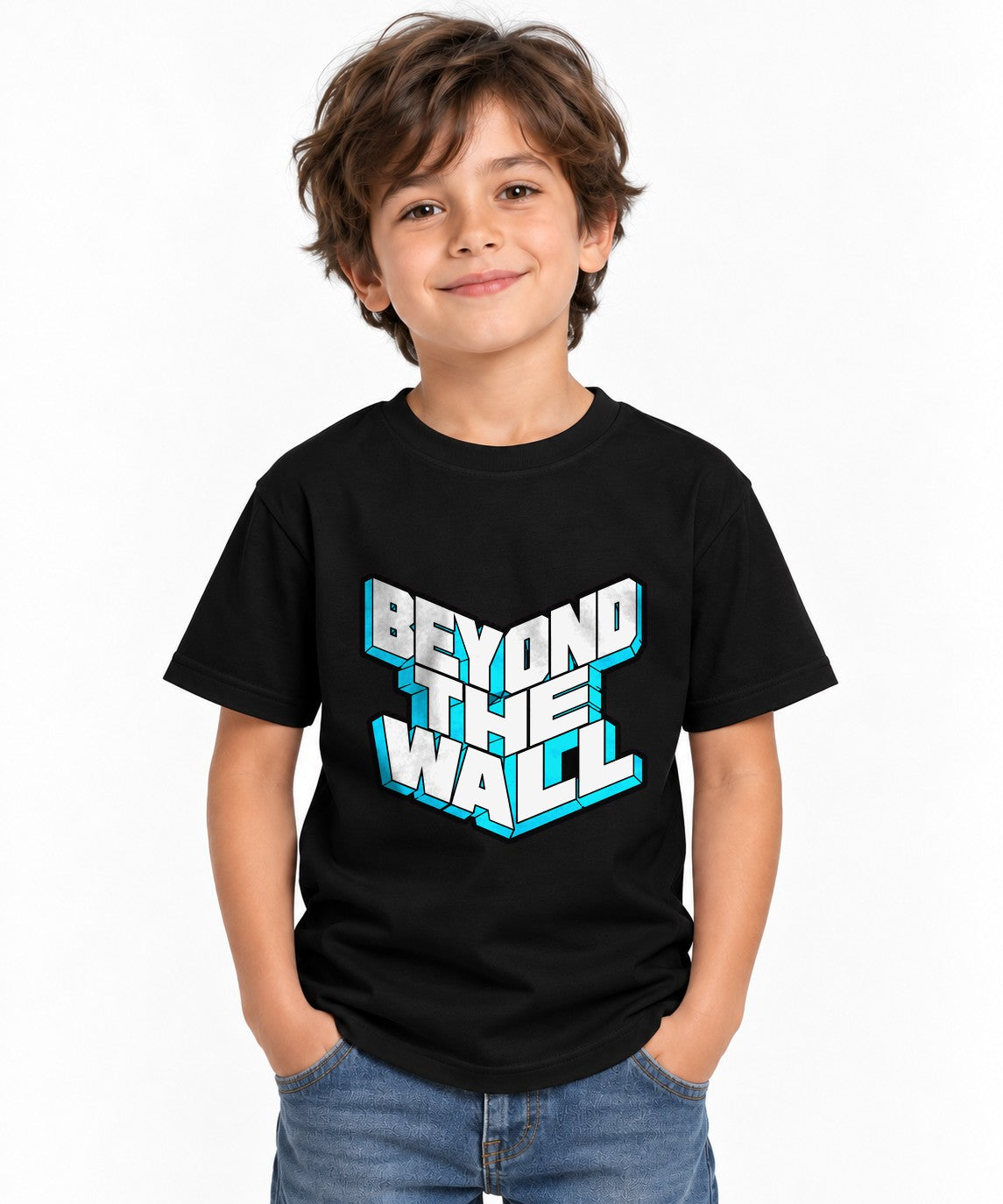 Beyond The Wall Ice Typography Shirt - 3D Block Letter Design - Black