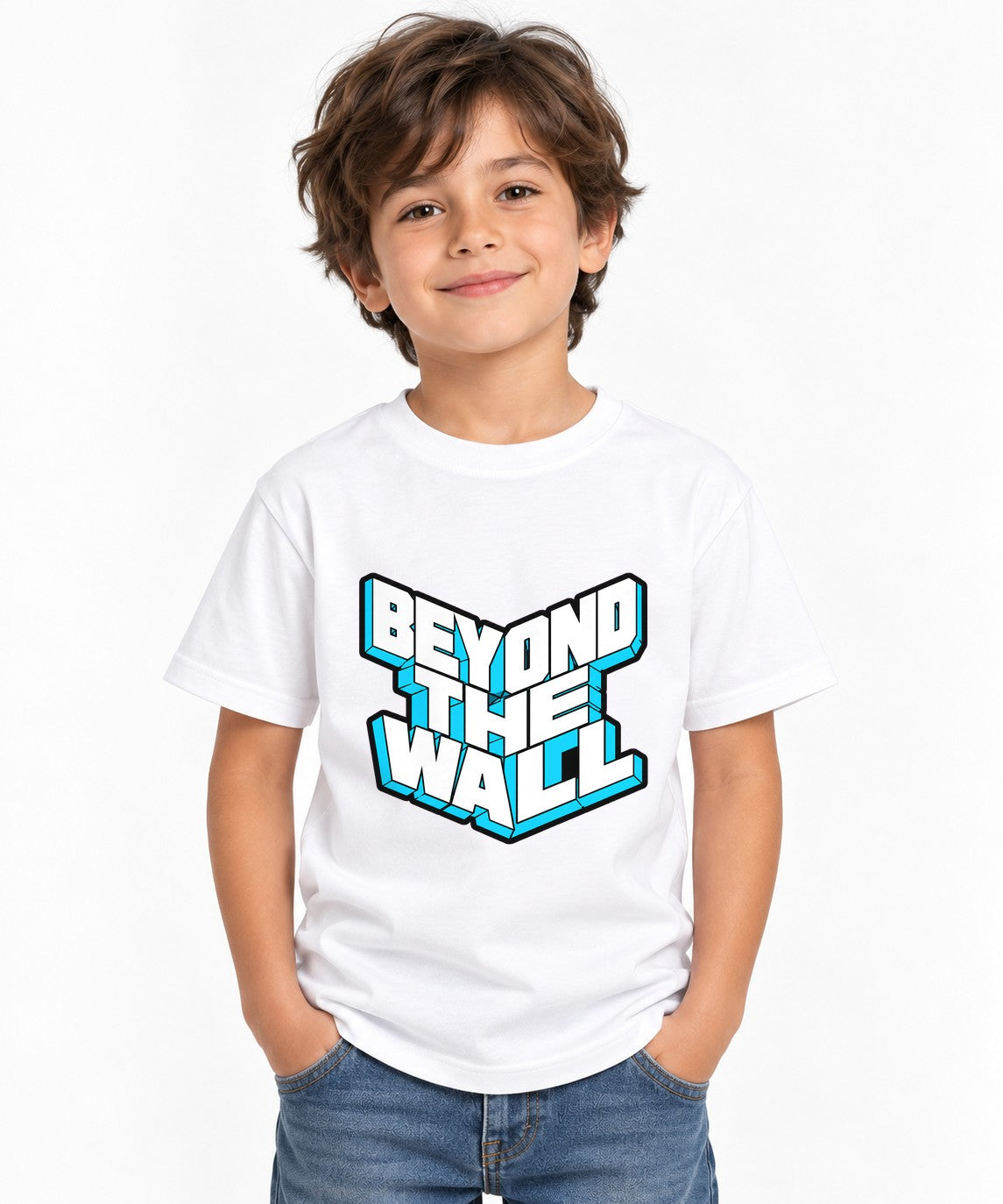 Beyond The Wall Ice Typography Shirt - 3D Block Letter Design - White