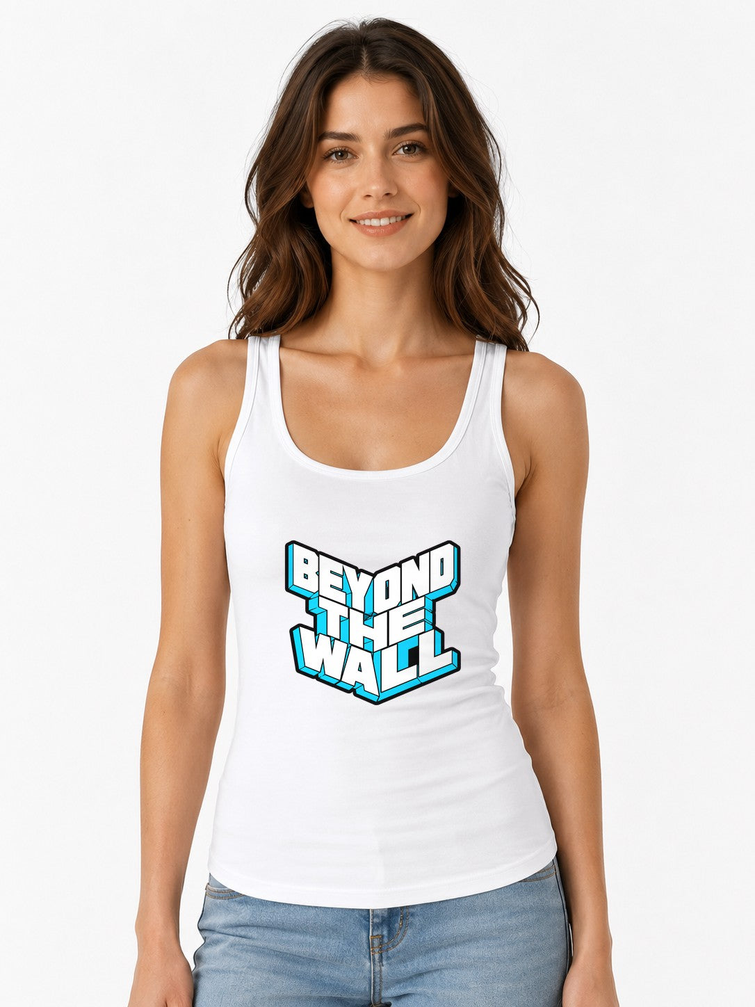 Beyond The Wall Ice Typography Shirt - 3D Block Letter Design - White