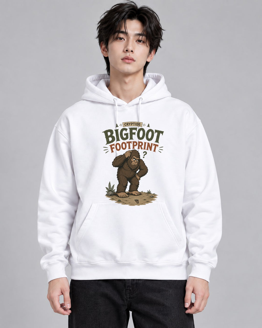 Bigfoot Footprint Cryptid Mystery Hu - White