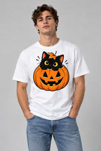 Black Cat Pumpkin - White