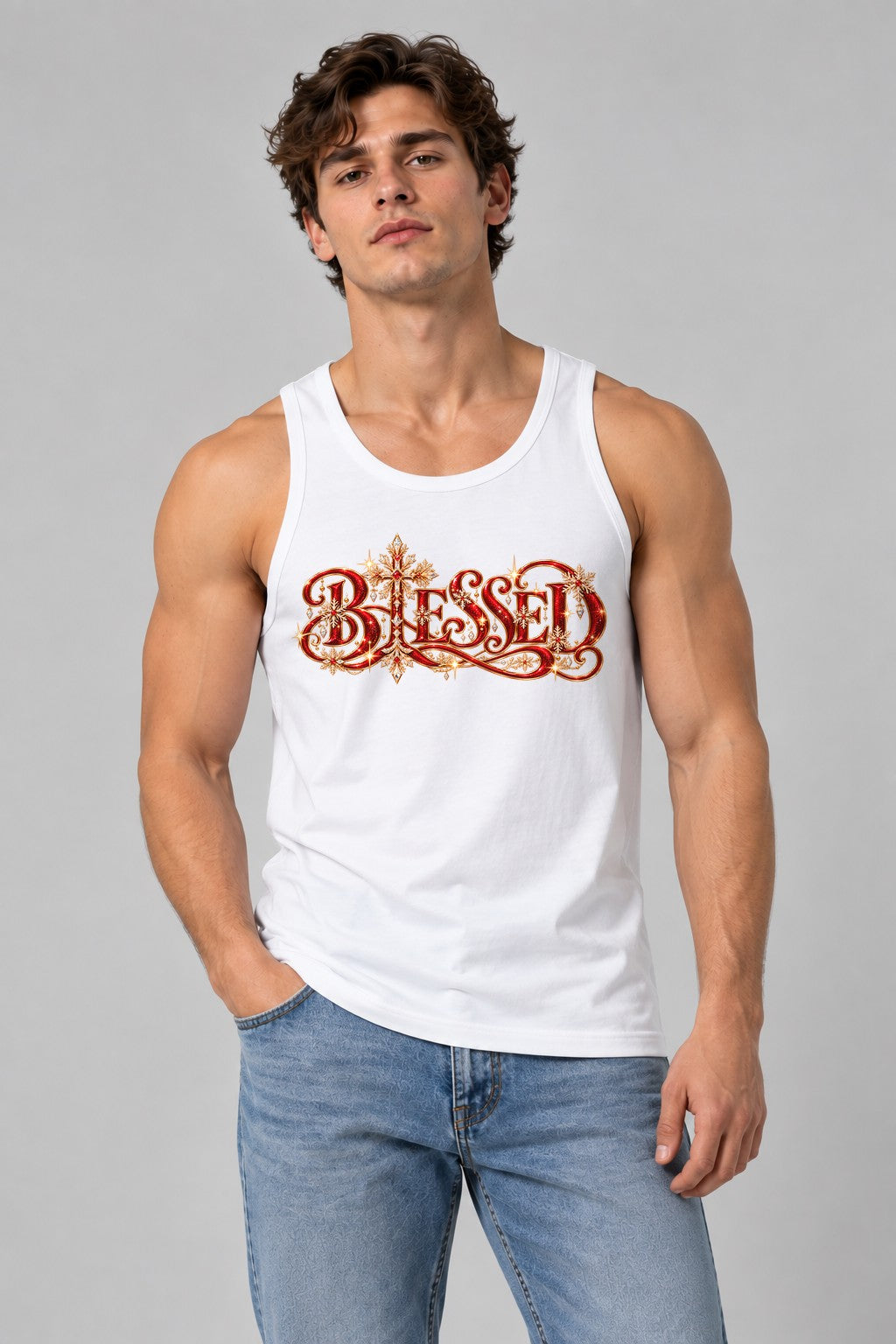 Blessed Ornate Typography - White