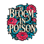 Bloom In Poison Snake & Flowers Graphic Tee - Tattoo Art Style
