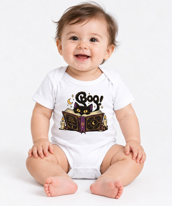 Boo Spellbook Cat - White