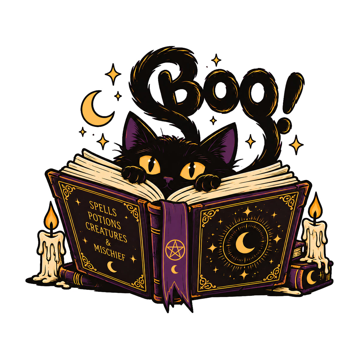 Boo Spellbook Cat