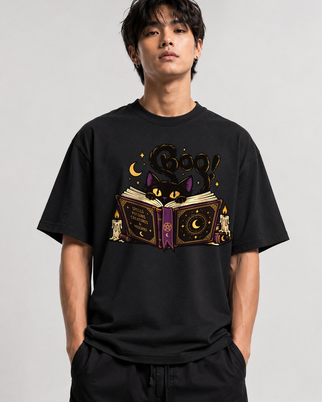 Boo Spellbook Cat - Black