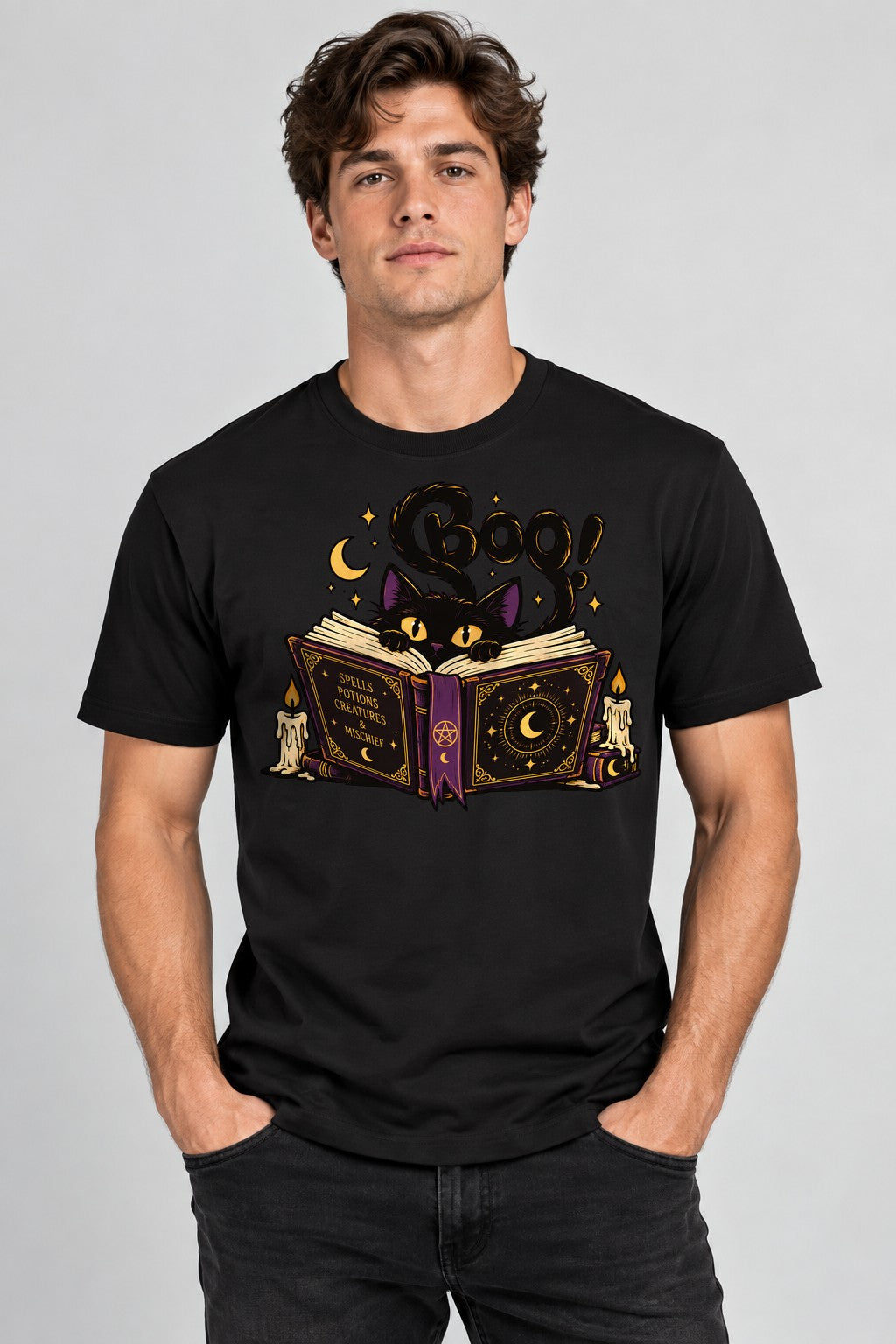 Boo Spellbook Cat - Black