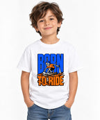 Born To Ride Skeleton Skater Shirt - Street Style Graphic Tee - White