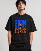 Born To Ride Skeleton Skater Shirt - Street Style Graphic Tee - Black