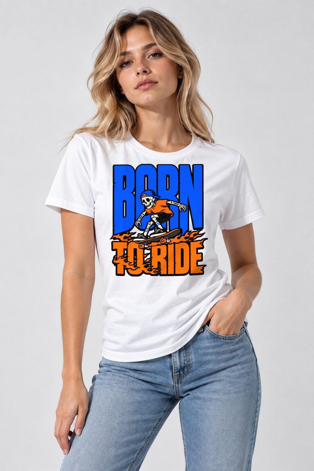 Born To Ride - White