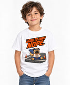 Born to Run Nope Pug Shirt - Funny Lazy Dog Meme Tee - White