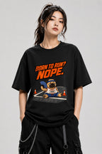 Born to Run Nope Pug Shirt - Funny Lazy Dog Meme Tee - Black