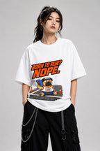 Born to Run Nope Pug Shirt - Funny Lazy Dog Meme Tee - White