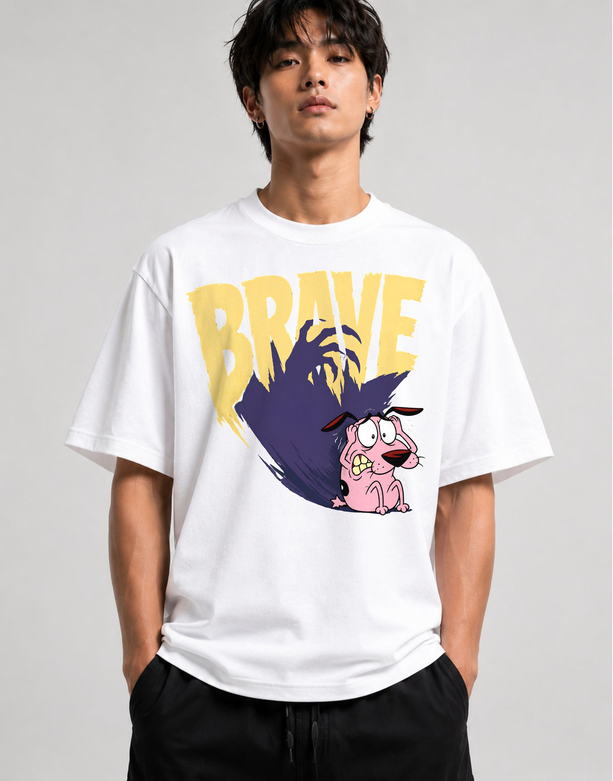Brave Pink Dog - White