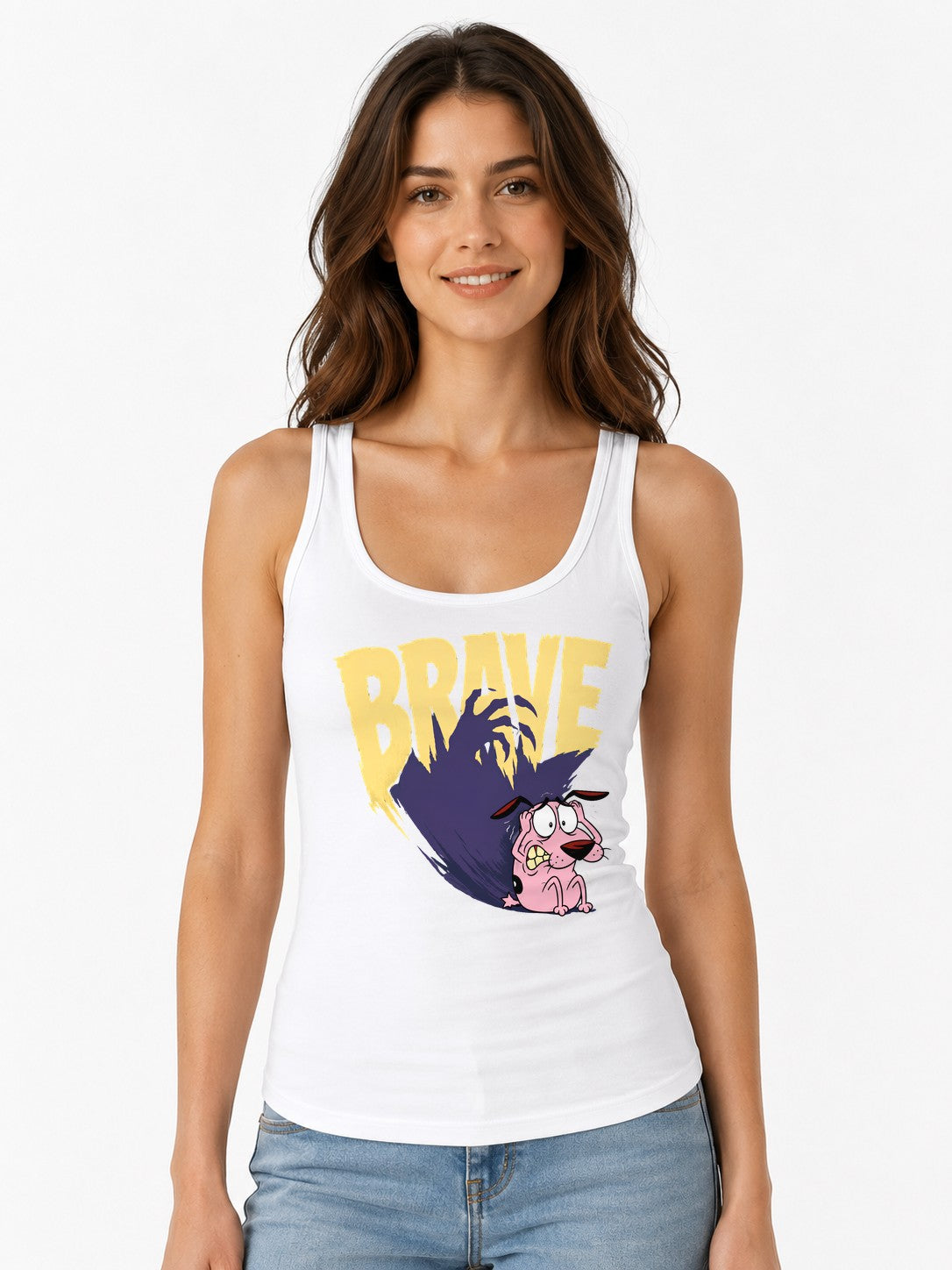 Brave Pink Dog - White