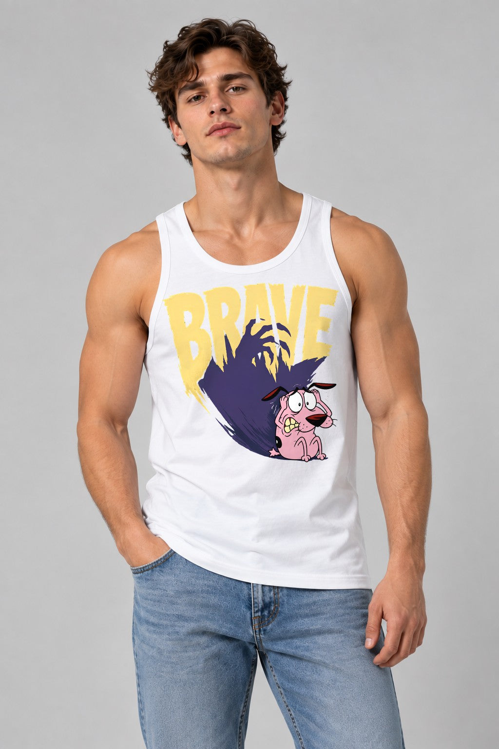Brave Pink Dog - White