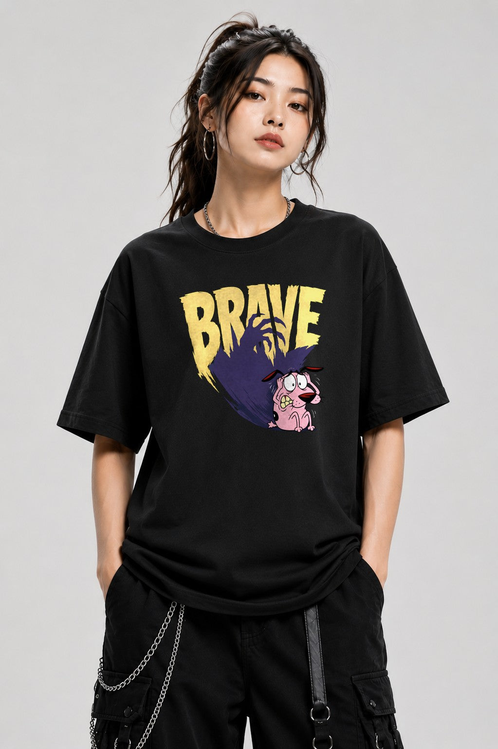 Brave Pink Dog - Black