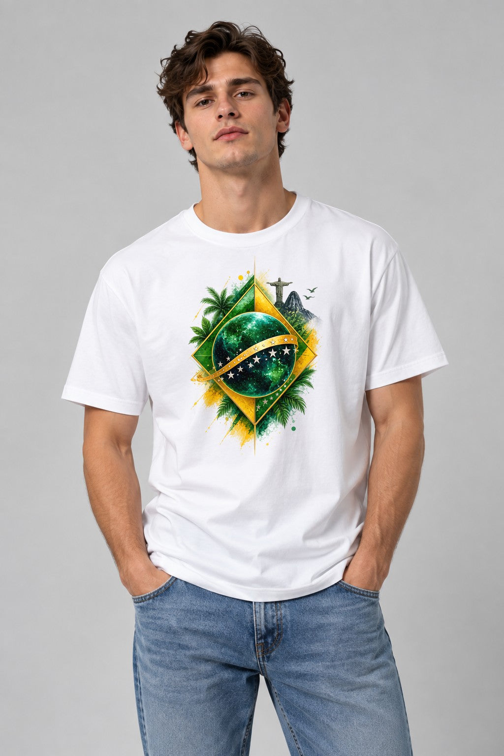Brazil Landmark Emblem - White