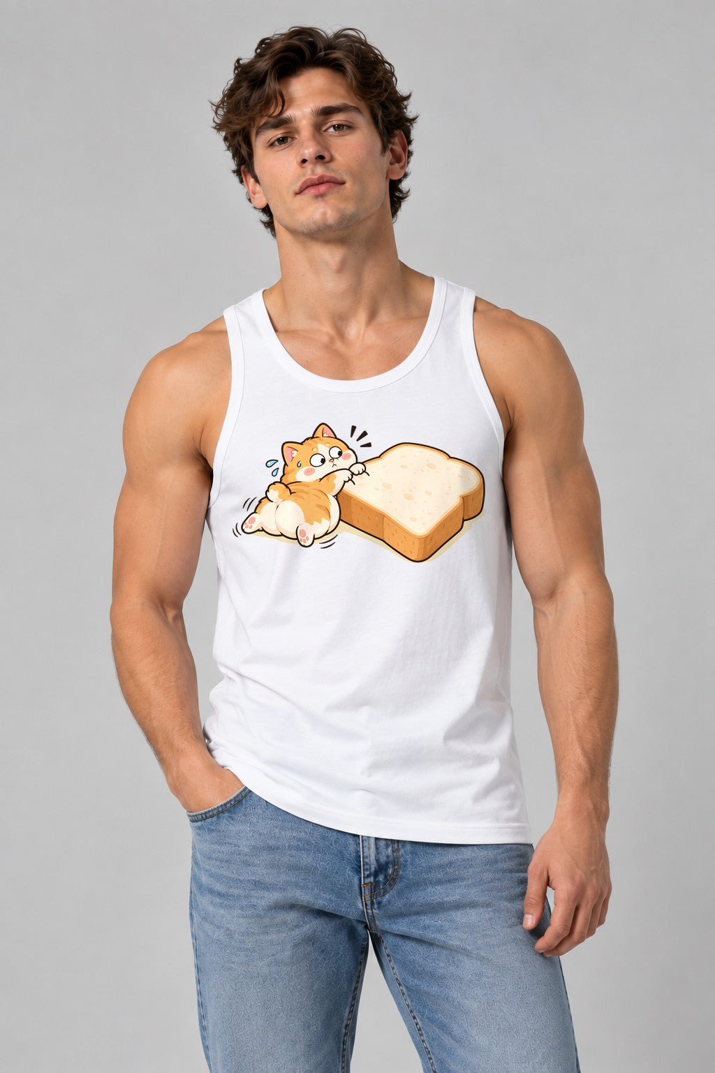 Bread Cat Hug - White