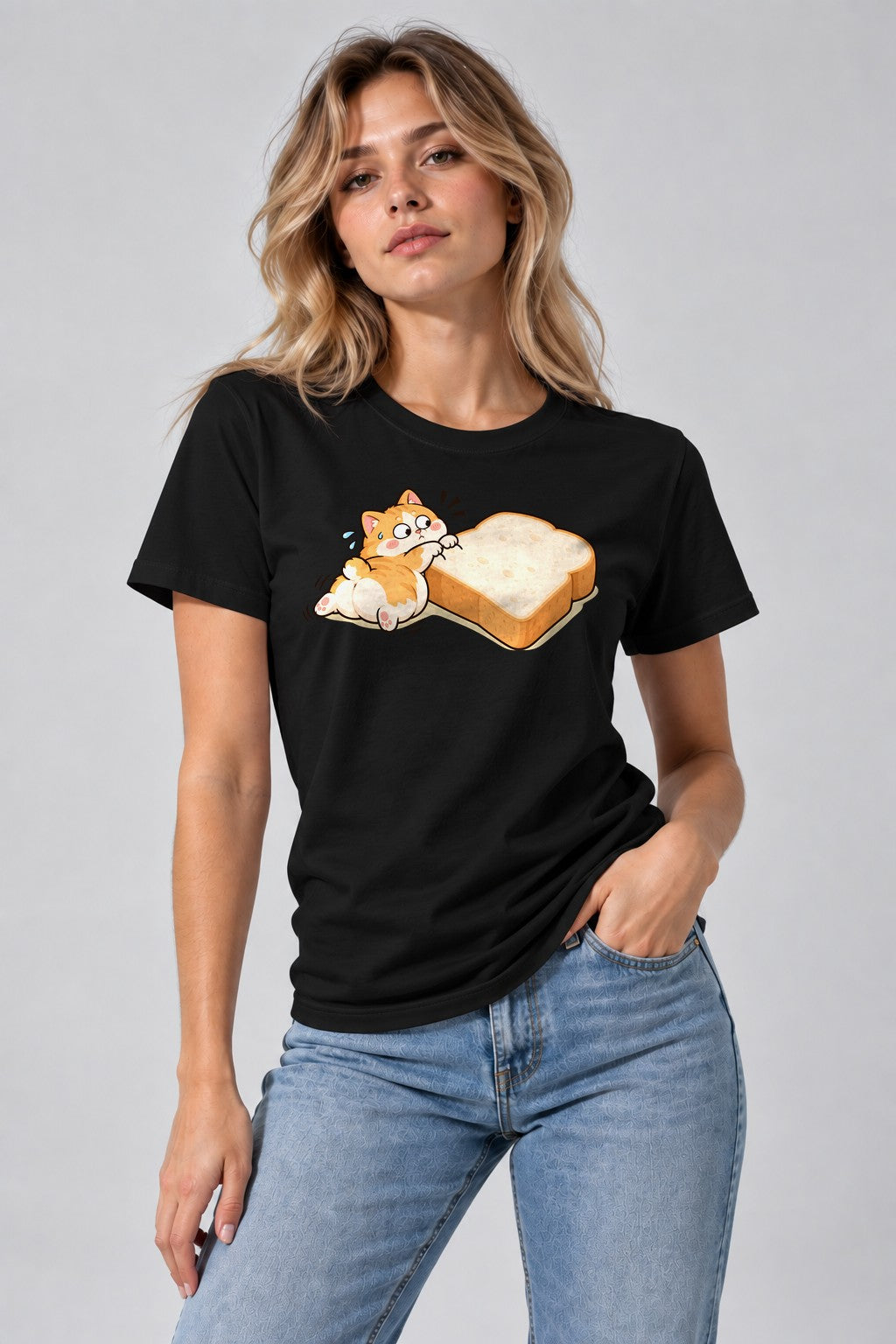 Bread Cat Hug - Black