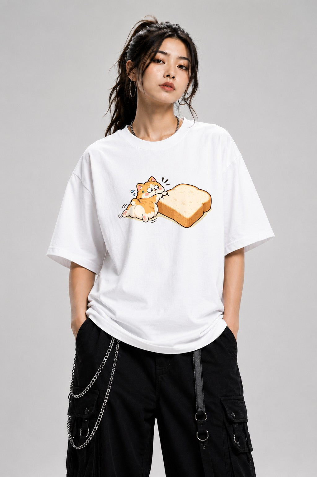 Bread Cat Hug - White