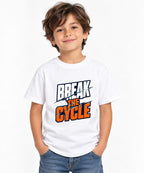 Break The Cycle Motivational Graphic Tee - Bold Athletic Style - White